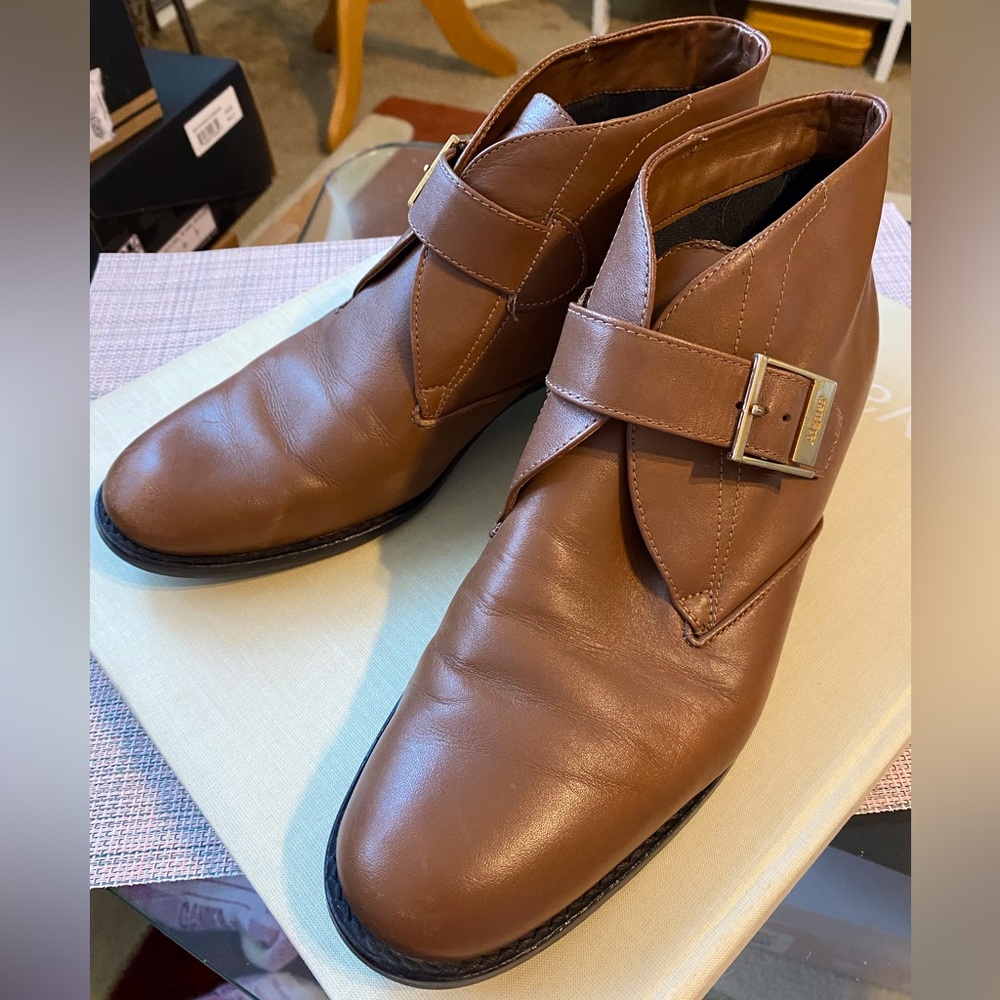 Etienne Aigner Monk strap brown ankle boots